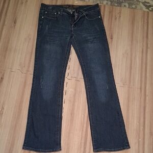 Womans Dark Blue Denim Jeans - Classic Straight Fit